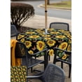 thumbnail image 5 of Outdoor Tablecloth with Umbrella Hole for Patio/Picnic/Party/Camping, Sunflowers Waterproof Table Cloth Square Cover Washable, Farmhouse Botanical Blossom Florals Butterfly (54"x 54"), 5 of 8