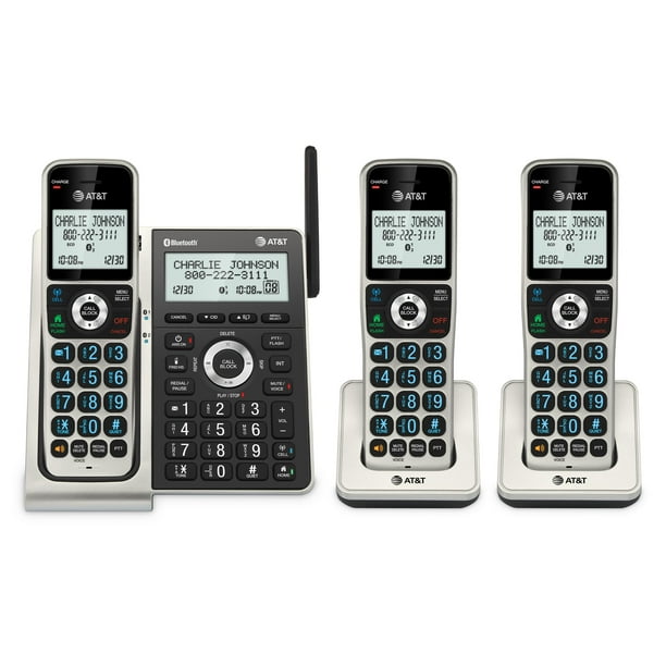 Teléfono residencial inalámbrico AT&T BL3107-3 con Bluetooth y contestador