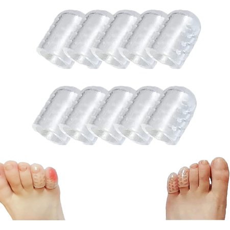 Silicone Anti-Friction Toe Protector, Gel Toe Protectors Breathable Toe Covers, Little Toe Protectors Caps Guards for Men Women, Toe Sleeves for Blisters and Ingrown Toenails (Color : 10pcs)