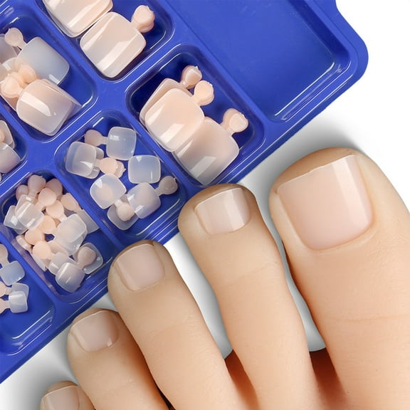 100pcs Short Press-On Toenails – Flesh Colore. Easy push-on wear, natural & stylish artificial nails for women!