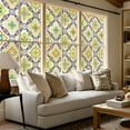 thumbnail image 5 of DKTIE 17.7" x 78.7" Sicilian Tile Decorative Window Privacy Film, Static Cling Stained Glass Window Film, UV Blocking Heat Control Window Tint with Installation Tools for Home Bathroom, 5 of 8