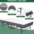 thumbnail image 7 of 3.7" Memory Foam Mattress Twin Folding Bed - Portable For Small Apartments, Metal Frame, 75" X 38", Modern With Comfortable High Sponge Extra Guests, 38, 7 of 7
