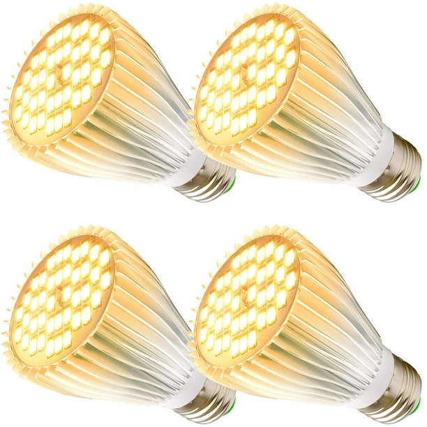Paquete de 4 bombillas LED para cultivo de 30 W, espectro completo, E26, de Milyn