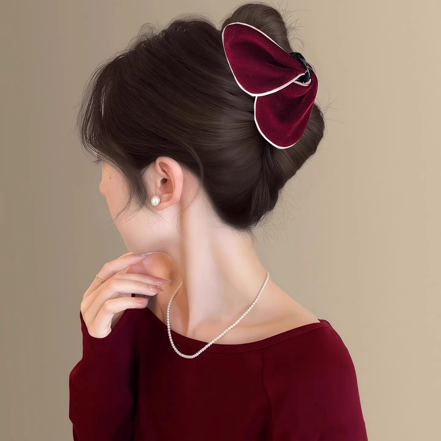 Elegant Soft French Velvet Hair Clip - Winter Spring New Year Style Women's Shark and Butterfly Shape Hair Accessories