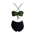 thumbnail image 6 of ZXLBBD Swimsuit for Women 2 Piece Swimwear Push Up Bikini Top with High Waist Bottoms Tummy Control Bathing Suit Casual Holiday Beach Pool, 6 of 6