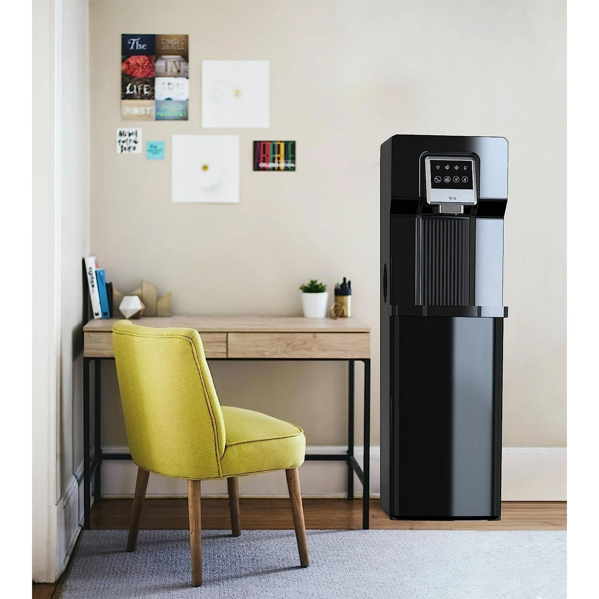 SOOPYK Water Dispenser with Ice Maker Bottom Loading  18lbs Ice Daily Capacity ,for 3–5 Gallon Bottles,for Home/Office,Black (No Hot Water)