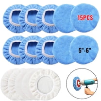 15PCS Car Polisher Pad Bonnets, 5 to 6 Inch Soft Polishing Bonnets Buffing Pads, Car Wax Cover Kit for Car Orbital Buffer Polisher