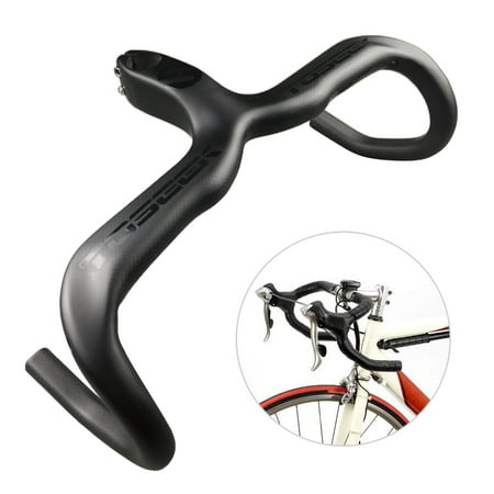 400/420mm T800 Full Carbon Fiber Bike Drop Bar Integrated Road Bicycle Bike Bent Handlebar with 90mm