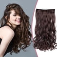 thumbnail image 1 of Clip In Hair Extensions As Human Hair Extension Curly Wavy Straight Hairpieces For Woman,Brown Pullover Toupee, 1 of 4