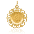 thumbnail image 3 of 14K Solid Yellow Gold First Holy Communion Necklace Chain Pendant Charm with chain 14inch, 3 of 8