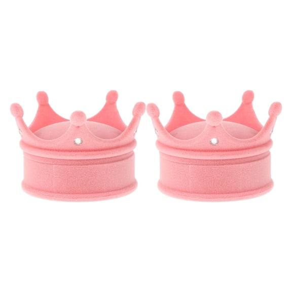 BESTYASH 2Pcs Decorative Pink Jewelry Storage Box for Engagement Rings with Hinged Lid