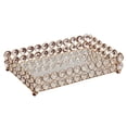 thumbnail image 1 of Oro Perfume espejo toca bandeja ornamentada hogar boda decorativo espejo bandeja joyería Perfume maquilje - 25x15x5cm Los 25x15x5cm Sunnimix tocador de bandeja de cristal, 1 of 8