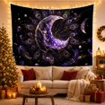 thumbnail image 3 of Amethyst Moon with Golden Veins on Cosmic Background, Mystical Celestial for Lunar Art Lovers, Ethereal Gemstone Decor, Birthday Gift, Tapestry Wall Hanging for Bedroom and Living Room, 3 of 7
