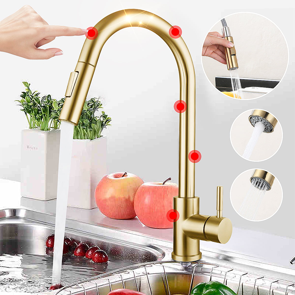 Touch Kitchen Faucet With Pull Down Sprayer