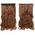 thumbnail image 2 of Hairro One Piece 3/4 Full Head Clip In Hair Extensions 17" Inch Curly 5 Clips Wavy Hairpieces Heat Resistant - Bleach Blonde(Weight:120g), 2 of 7