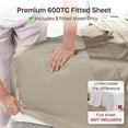thumbnail image 3 of California Design Den King Fitted Sheet Only - 600 Thread Count 100% Cotton Sateen, Deep Pocket Bottom Fitted Sheet - Cool Taupe, 3 of 10
