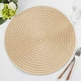 thumbnail image 2 of Fennco Styles Modern Everyday Textured Placemats 15 Inches Round, Set of 4 – Natural Woven Table Mats for Home, Dining Room Décor, Banquets, Indoor & Outdoor and Special Events, 2 of 4