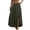 A Army Green, variant on Skirts for Women Summer Boho Maxi Elastic High Waist Side Slit Casual Pleated Vacation Beach Skirts