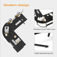 thumbnail image 4 of Vineego L-Shaped Computer Desk Modern Corner Desk Home Office Writing Sturdy Workstation with Movable Table, Black, 4 of 8