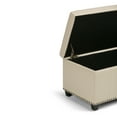 thumbnail image 3 of Amelia 33 inch Wide Transitional Storage Ottoman Bench in Satin Cream Vegan Leather, 3 of 11