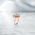 thumbnail image 5 of Gem Stone King 1.31 Ct Round White Topaz Keren Hanan ART 18K Rose Gold Plated Silver Ring (Size 8), 5 of 5