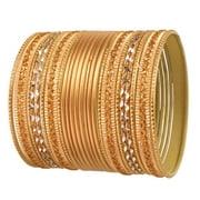 Sunsoul by Touchstone Indian Fashion clat Handcrafted Golden & Flakes 2dZ. Jewelry Bangle for Women