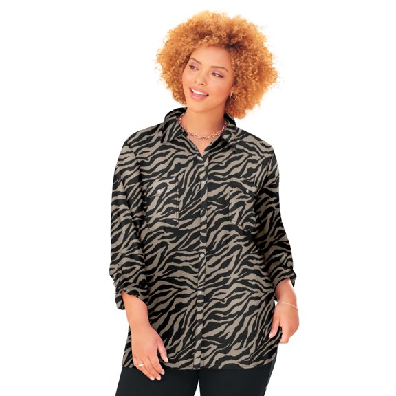 Catherines Women's Plus Size Liz&Me Camp Shirt
