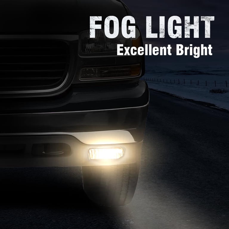 Fog Lights for 1999-2002 GMC Sierra 1500 2500/2001 2002 Sierra 1500 HD 2500 HD 3500/2000-2006 Yukon Yukon XL with Bulbs 899 12V 37.5W AUTOFREE Driving Fog Lamps Replacement -1 Pair(Clear Lens