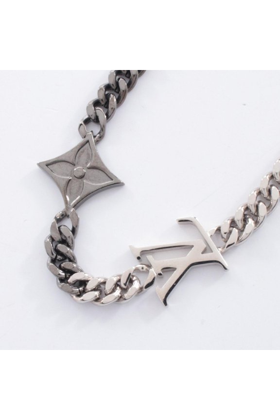 Pre-Owned Louis Vuitton LV Instinct Bracelet, Stainless Steel, Men's, Silver Tone, M00508