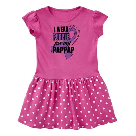 

Inktastic Chronic Pain I Wear Purple For My Pappap Gift Toddler Girl Dress