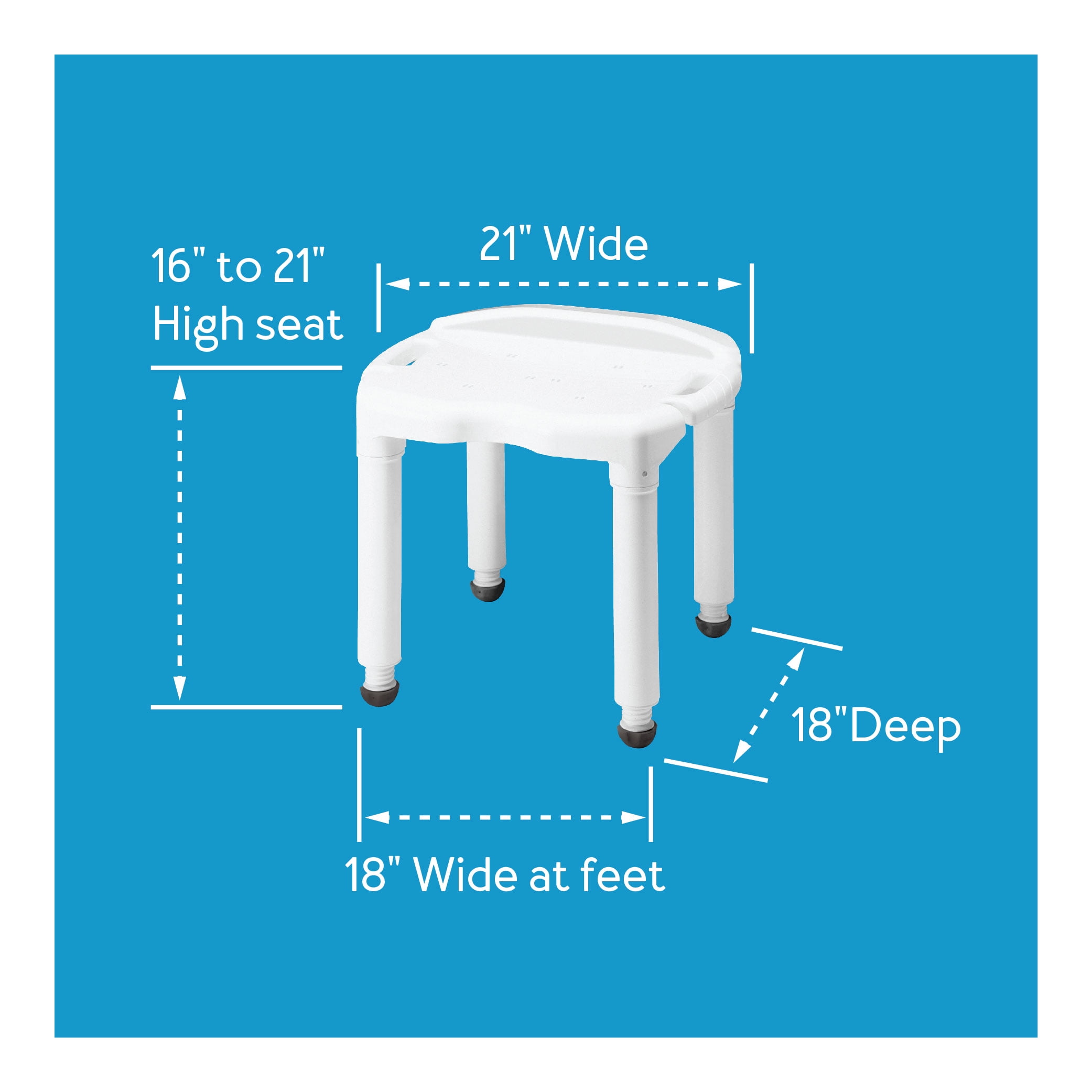 Carex Plastic Universal Shower Chair and Bath Seat with Adjustable Height Legs, 400 lb Capacity