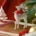 thumbnail image 4 of chaungfeng Sparkling Mini Deer Ornament, Flocked Glitter Design, for Desktop Display, Photo Prop, Christmas Gift, 5x2x8 Inches, 4 of 7