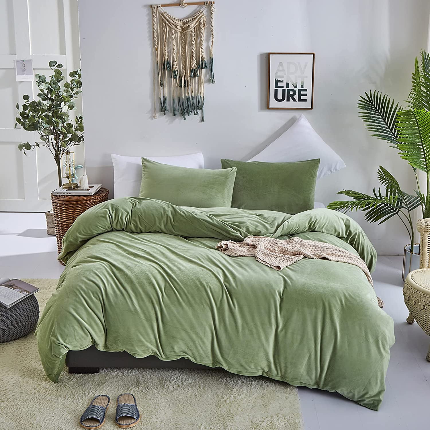 sage green twin quilt
