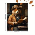 thumbnail image 3 of Qisvanset 12x16 Inch Framed Canvas Wall Art Casino Gambling Bear Funny Anthropomorphic Vintage Wall Decor, 3 of 8