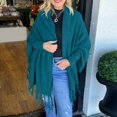 thumbnail image 2 of Kureaily Women's Autumn And Winter Solid Color Knitted Fringed Cape Cardigan Coat Womens Lightweight Cardigan, 2 of 4