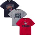thumbnail image 1 of Nfl Houston Texans - Paquete De 3 Camisetas De Manga Corta Para Fanáticos Del Equipo Azul/Gris/Rojo Houston Texans Nuevo 18 Meses, 1 of 1