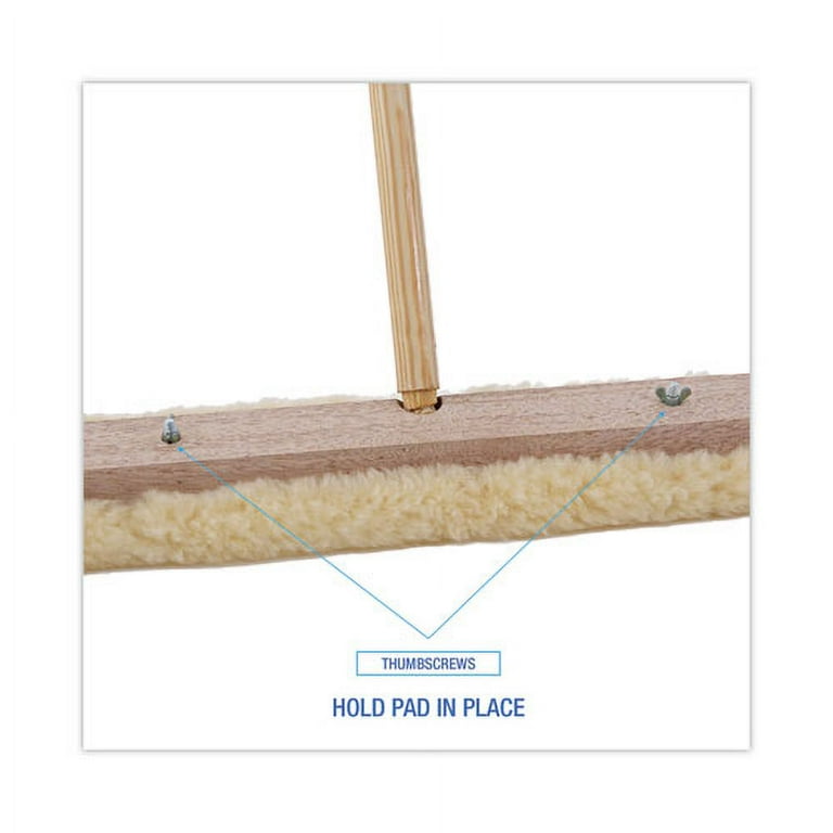 Mop Head, Finish Applicator, Lambswool, 18-Inch, White Mop Head, Finish Applicator, Lambswool, 18-Inch, White
