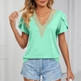 thumbnail image 5 of Inverlee T Shirts for Women V Neck Dressy Casual Short Sleeve Tops Boho Solid Color Shirts Flowy Vacation Tunic Blouse Tee Summer Fashion, 5 of 6