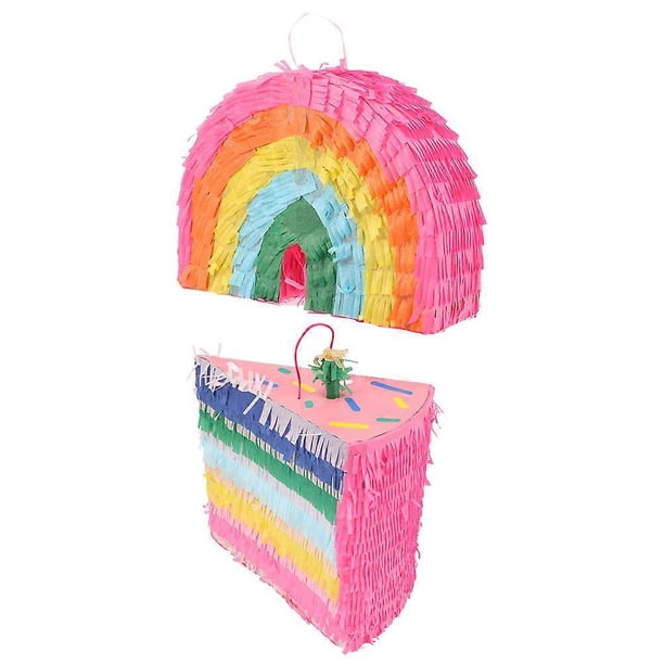 Pinata for Fiesta Rainbow Pinata Party Decoration Creative Design Candy Holder 2Pcs