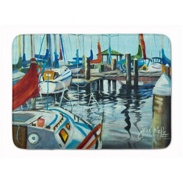 Carolines Treasures JMK1065RUG Orange Sail Sailboats Machine Washable Memory Foam Mat