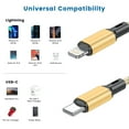 thumbnail image 3 of Cshidworld USB C to Lightning Cable [MFi Certified] 3Pack 6/6/10FT ,Type C Fast Charger Charging Cord Compatible with iPhone 14/13/13 Pro Max/12/12 Pro Max/11/xs/xr/x/8/iPad, Golden, 3 of 7