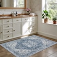 thumbnail image 4 of 2x3 Area Rugs Living Room Rug: Washable Vintage Boho Medallion Rug No Slip Stain Resistant Soft Carpet Indoor Floor Large Carpets for Bedroom Dining Room Farmhouse Nursery Hallway Home Office Blue, 4 of 18