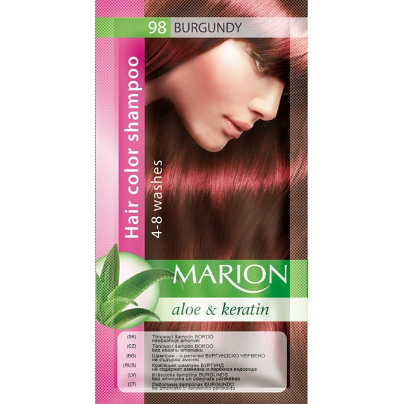 Marion Gray Hair Color Shampoo Hair Dye Kit with Aloe and Keratin (2 Pack)