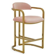 (Set of 4) MoDRN Glam Marni Metal Base Counter Stool, Multiple Colors