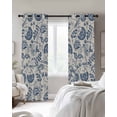 thumbnail image 3 of Vintage Spring Floral Blackout Curtains, Light Blocking Print Window Curtains, Farmhouse Summer Botanical Retro Thermal Insulated Window Drapes for Living Room Kitchen Cafe 2 Panels, 84"W x 84"L, 3 of 9