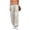Beige-track pants, variant on RongHuan Women's Vintage Cotton Linen Pants Elastic Waist Wide Leg Pant Casual Loose Fit Trousers