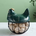thumbnail image 3 of Dengmore Eggs Holder Basket Organizer Storage Ceramic Fruit Container Kitchen Hen Decor Green, 3 of 3