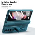 thumbnail image 7 of MonsDirect for 7.6 inch Samsung Galaxy Z Fold 4 5G 2022 Case, Hard PC Case with Hidden Stand, Anti-Drop Free Folding Hinge Cover with Screen Protector & Lens Protection for Galaxy Z Fold 4, Green, 7 of 7