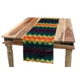 thumbnail image 1 of Chevron Table Runner, Colorful Zigzag Design Classical Arrangement of Lines Repeating Traditional Pattern, Dining Room Kitchen Rectangular Runner, 3 Sizes, by Ambesonne, 1 of 2