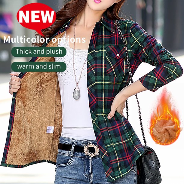 Puntoco, chaqueta de lana con botones estampados a cuadros rojos gruesos cálidos de felpa de invierno a la moda para mujer, abrigo para mujer, liquidación Puntoco Puntoco-3160